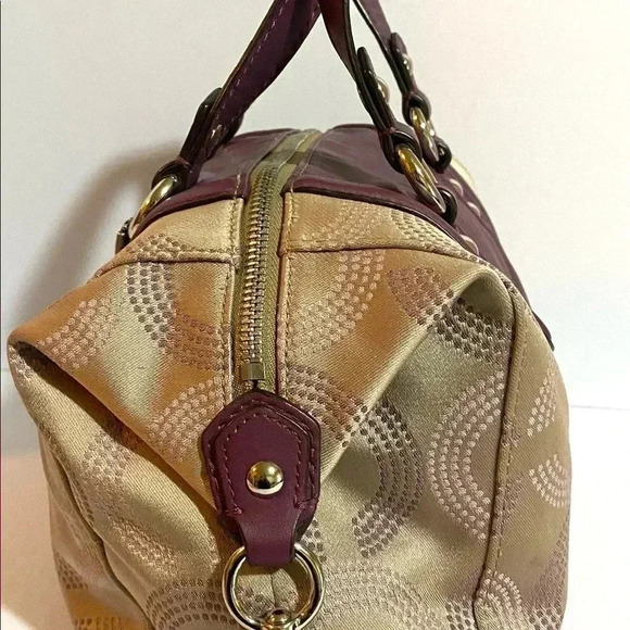 Coach CC signature print nylon leather satchel handbag - Picture 4 of 11